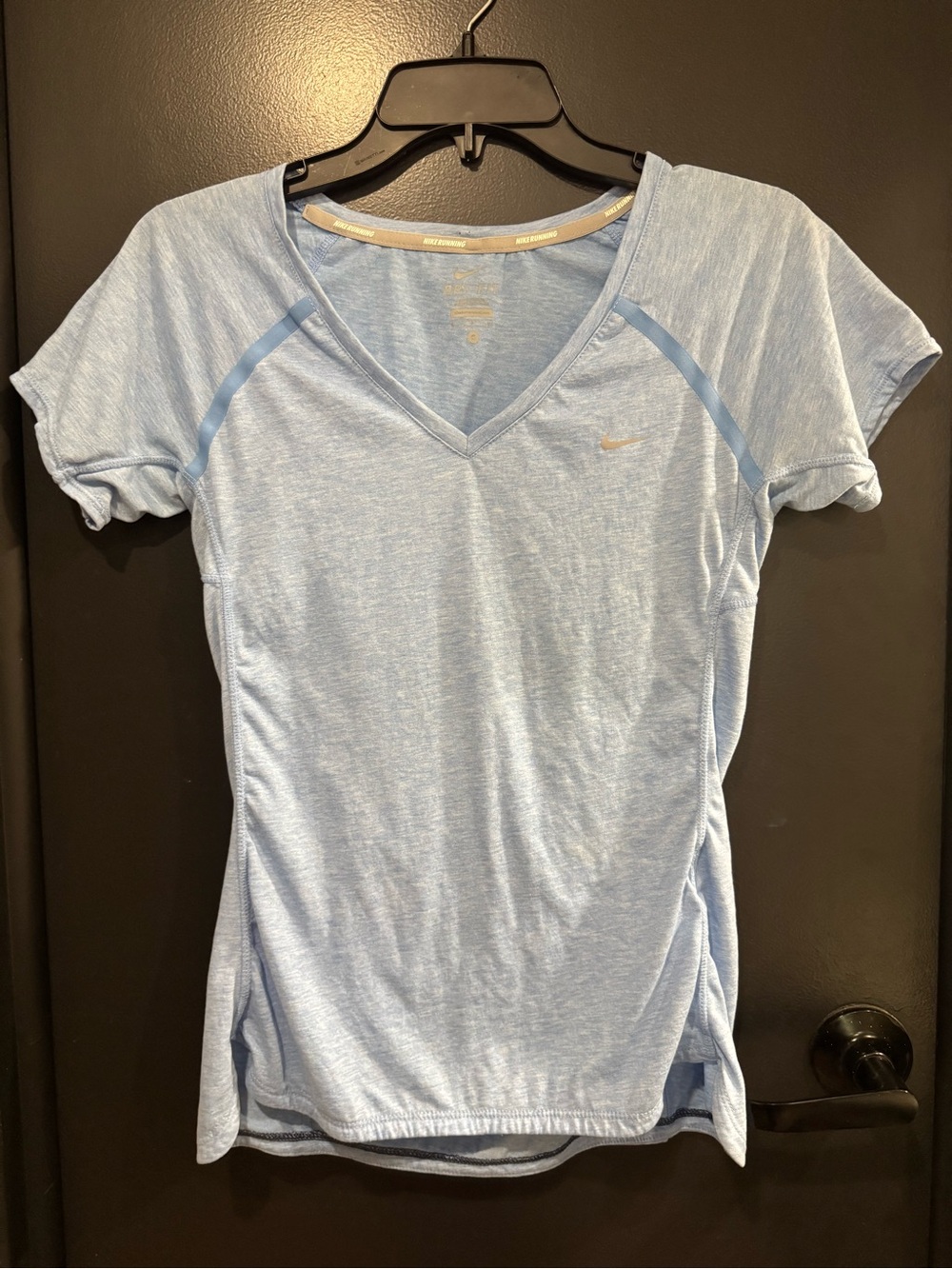 Like New Nike Light Blue V-Neck Short Sleeve Athletic Tee